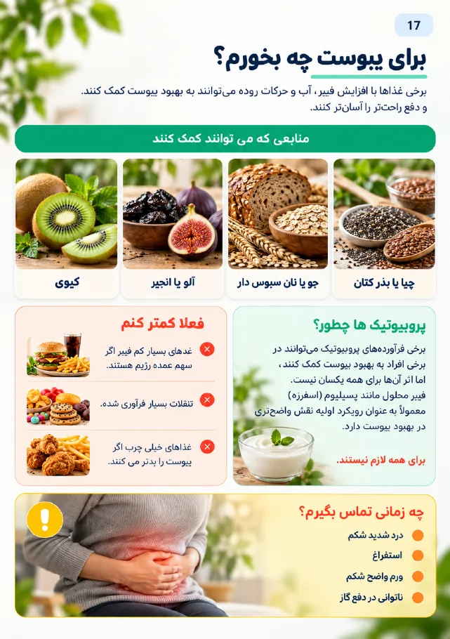 نمونه صفحه تغذیه برای یبوست