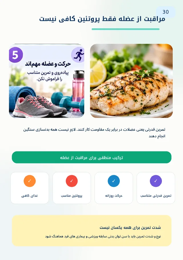 نمونه صفحه حفظ عضله در دوره کاهش وزن